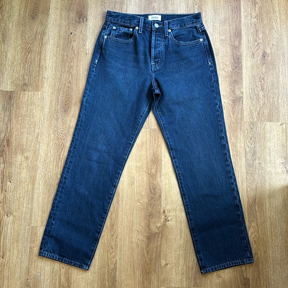 Pistola Dark Wash Button Fly Straight Leg Jeans High Rise - Picture 1 of 6